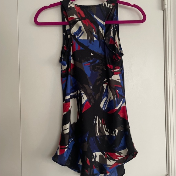 MICHAEL Michael Kors drape front sheer sleeveless top - Picture 2 of 3